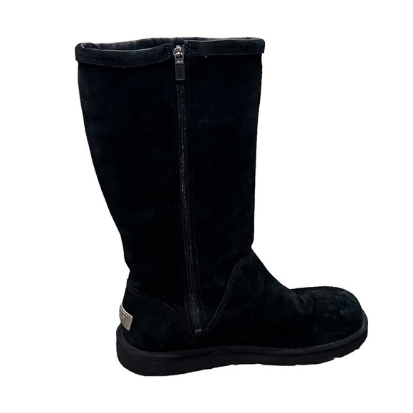 UGG Black Kenly Winter Tall Suede Sherpa Line Boots Size 9 Women's - Picture 8 of 12